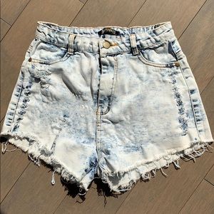 36point5 Distressed High Waisted Denim Shorts - S